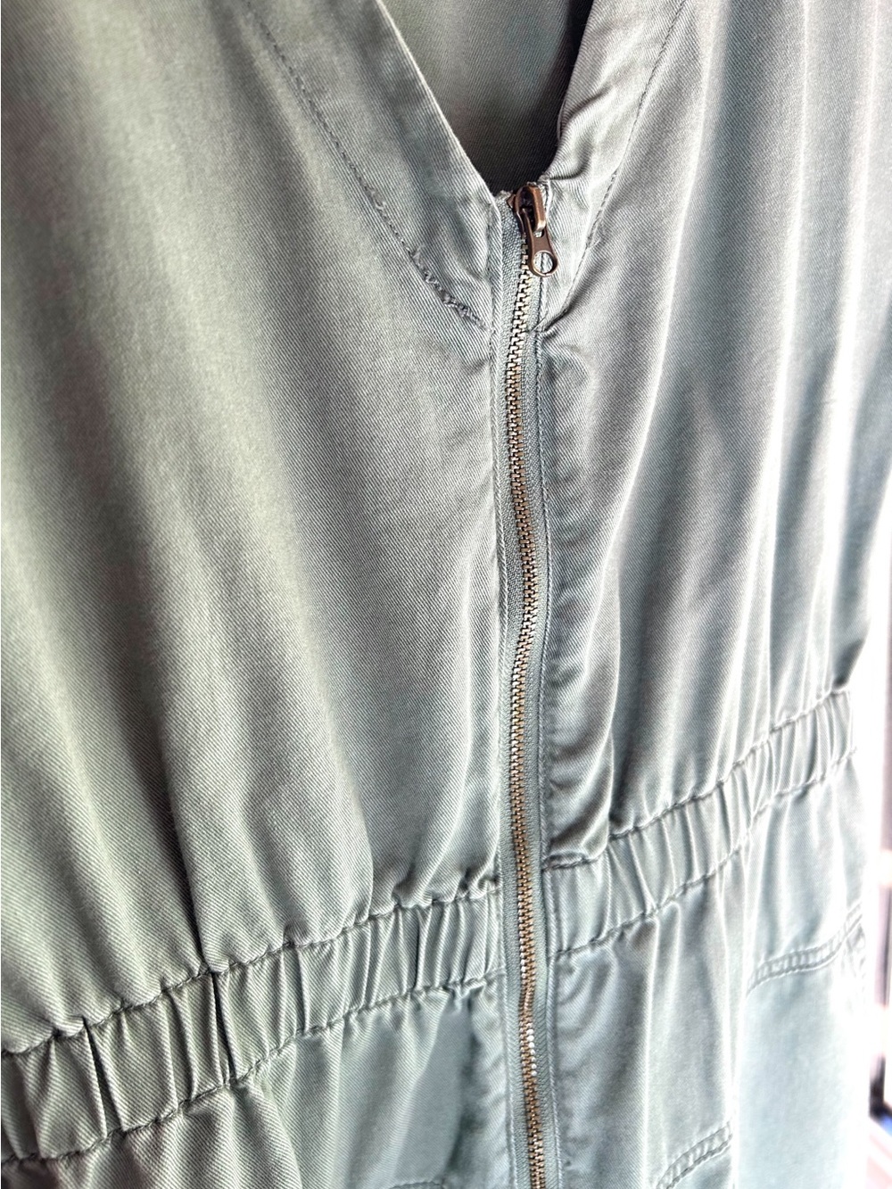 Universal Thread Olive Green Full Zip Front Utility Mini Dress - Size Medium - Picture 8 of 8